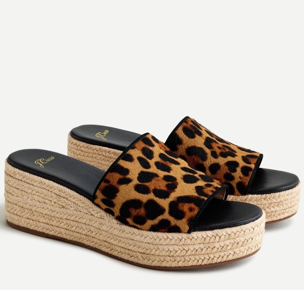 J. Crew Haircalf Leopard Espadrille